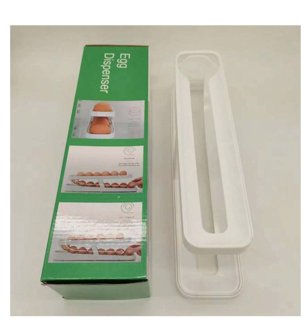 Eggcellent Roll-Down Dispenser: Space-Saving, Anti-Stick White Holder for All Chicken and Duck Eggs!