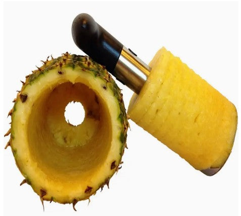 "Tropical Fruit Mastery: Stainless Steel Pineapple Slicer"