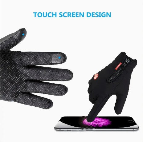 Arctic Touch: 1 Pair Men's Winter Warm, Windproof, Waterproof, Touch Screen Compatible Gloves - XL Size for Loose Comfort in Spandex Material!