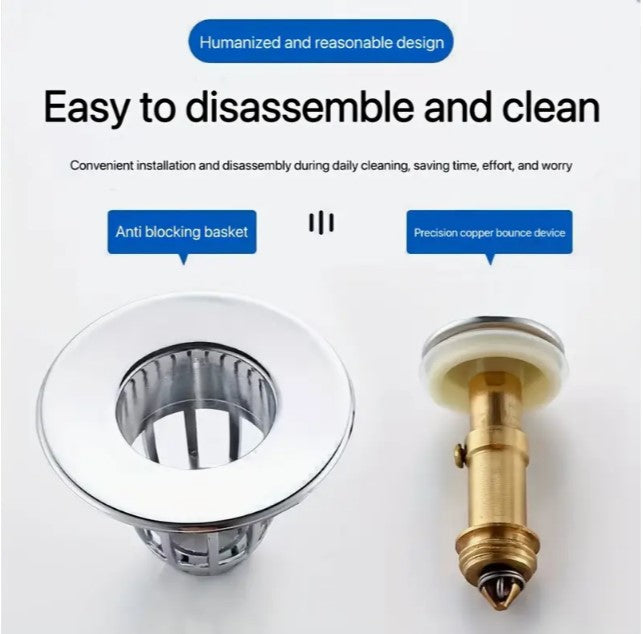 Seal & Save: 1pc Universal Bathroom Sink Plug - Anti-Clog, Multi-Functional Drain Stopper for Your Essential Bathroom Upkeep