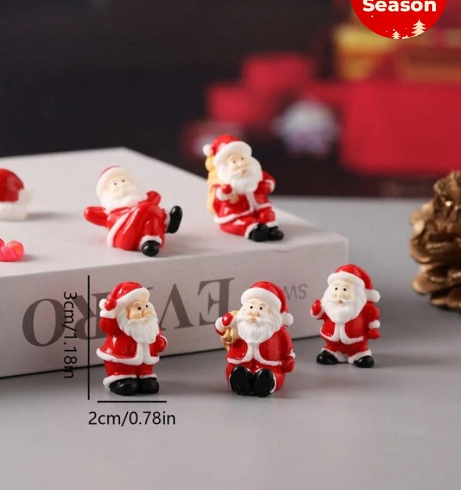 Charming Santa Claus Resin Micro Landscape Set: Festive Christmas & New Year's Eve Decor Delight