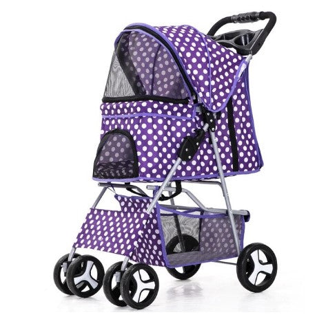 Versatile Pet Travel Solution: Detachable Baby Stroller and Dog Pull Cart - Double Layer, Lightweight, Four-Wheel Design for Ultimate Comfort and Mobility!