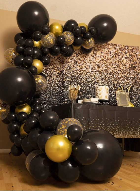 Golden Moments: 117-Piece Black and Gold Balloon Garland Kit & Arch Elevate Your Celebrations in Style 2024