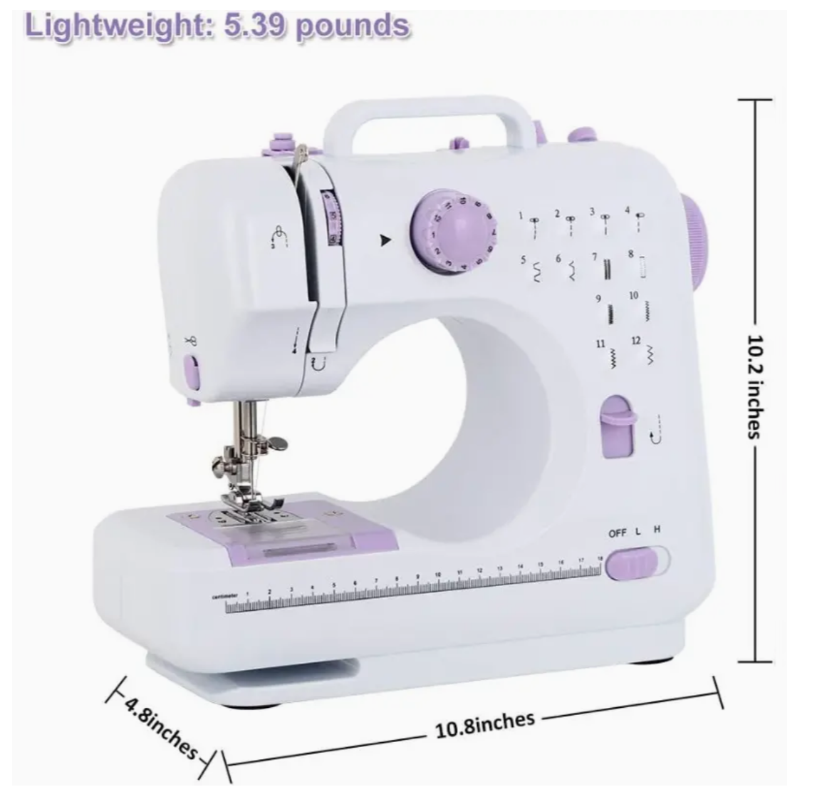 Purple Passion: 505 Electric Sewing Machine for Beginners – Portable, Precise, and Packed with 12 Built-in Stitches!