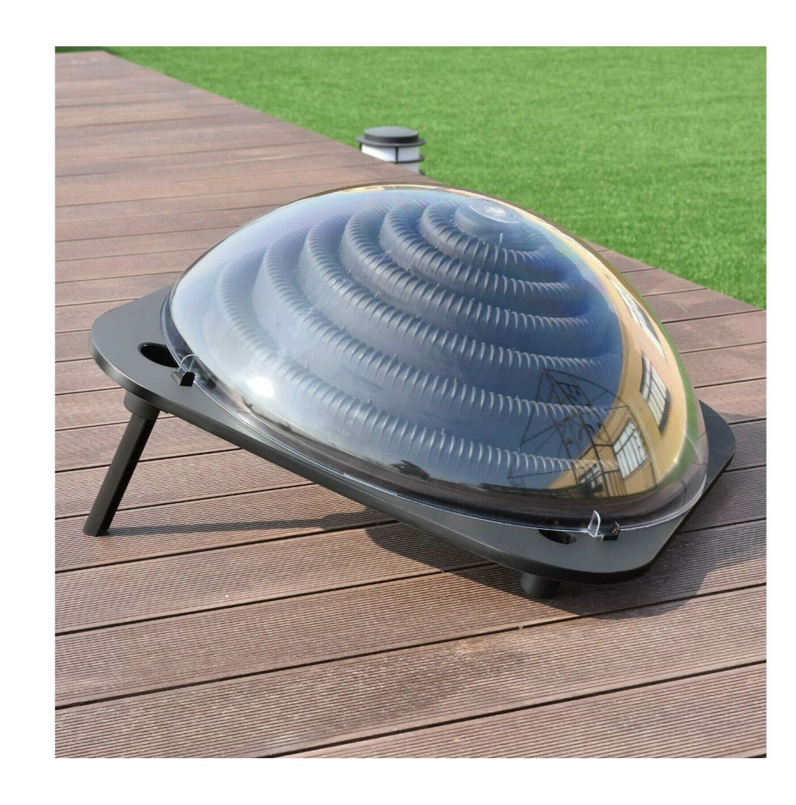 Solar Splash: Costway Black Outdoor Solar Dome Pool Heater – Dive into Warmer Waters!