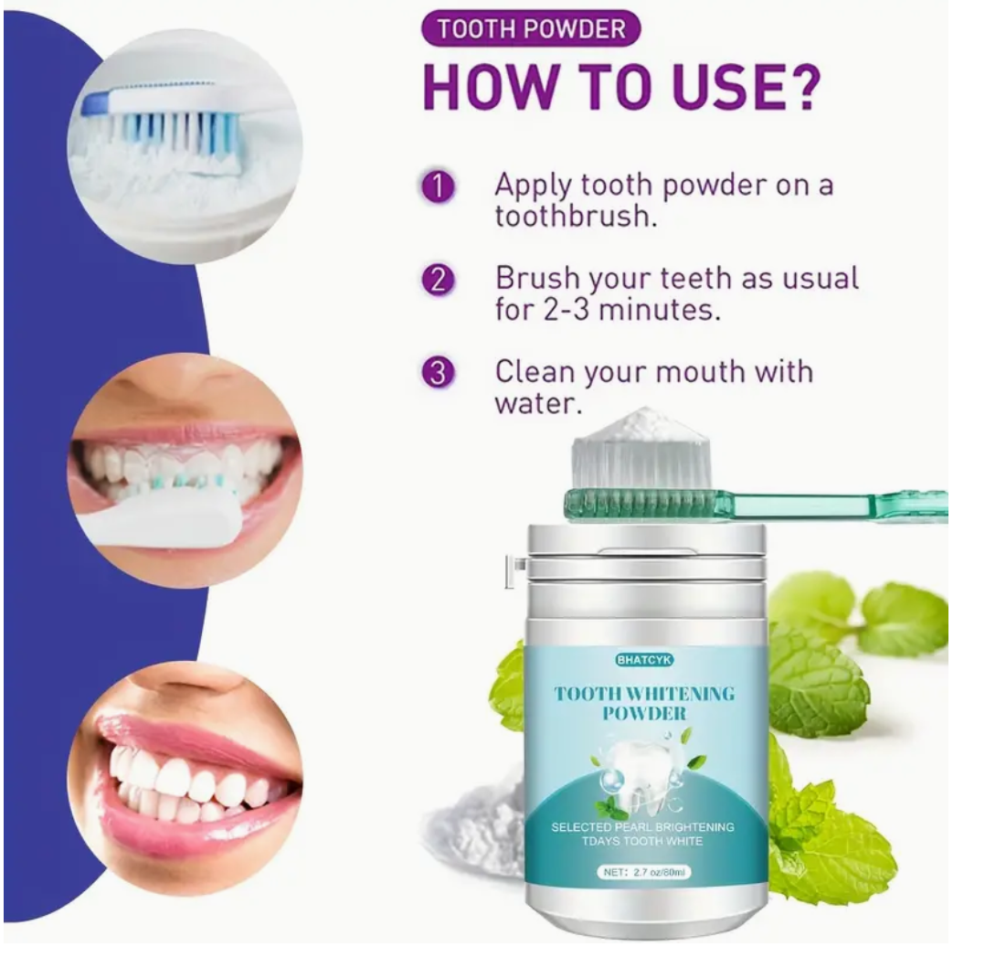 Sparkling Smile Kit: 4-in-1 Teeth Cleaning Powder for Daily Dental Delight!