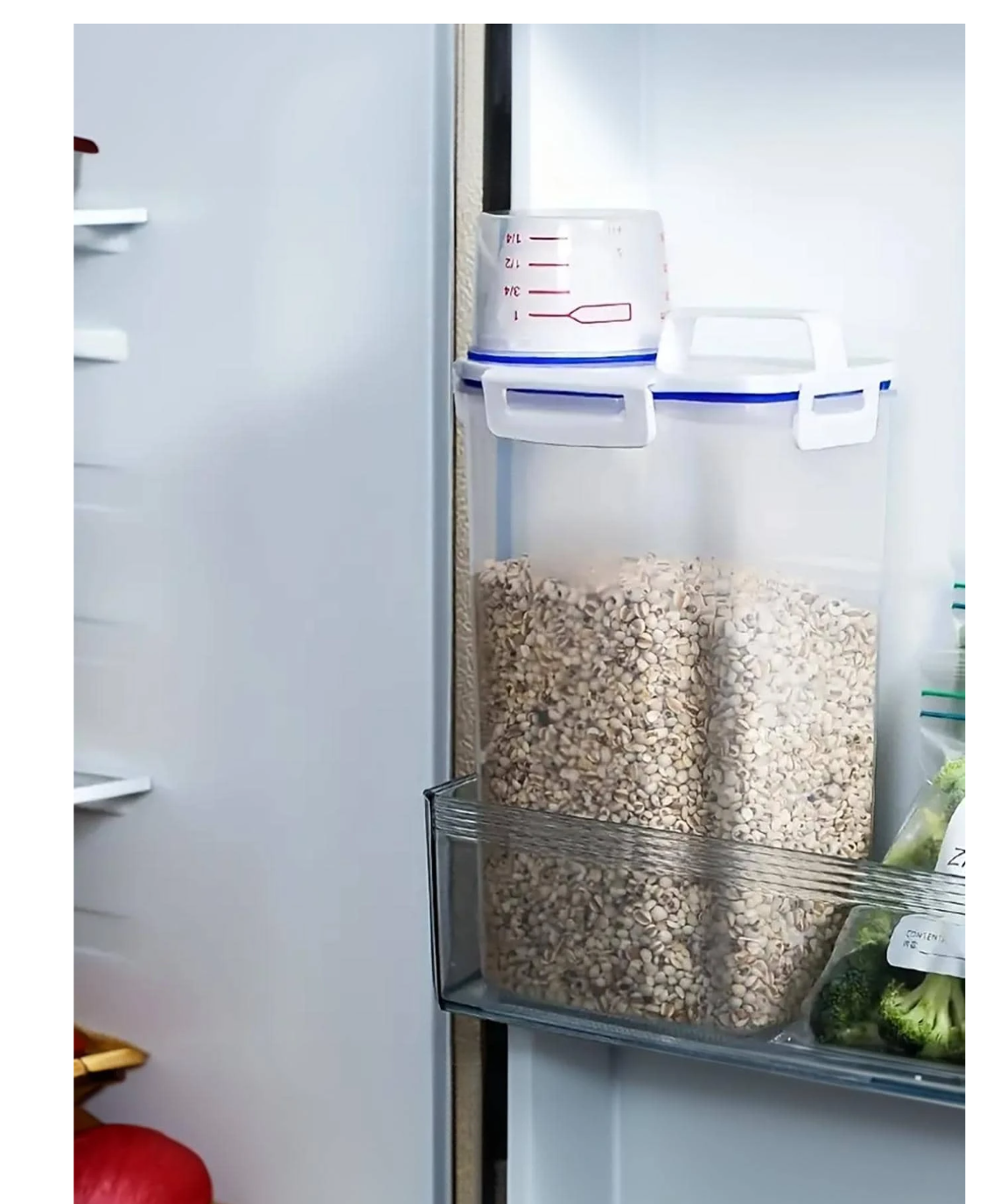 FreshKeeper: Airtight Wonder for Rice, Beans, and More! Your Ultimate Kitchen Companion - 1pc Cereal Storage Bliss!