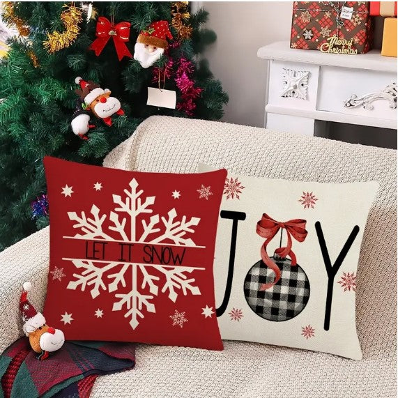 Festive Pillow Transformation: Set of 4 Merry Christmas Throw Pillow Covers!