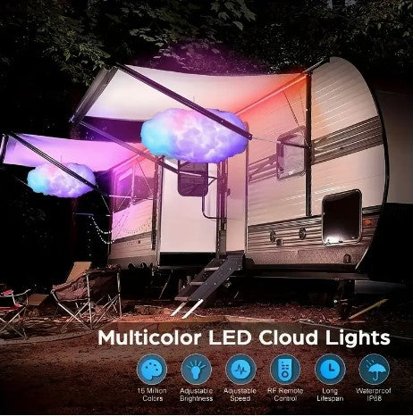 Mesmerizing Cloudscape: 3D Big Cloud Light Kit with Music Sync RGB Multicolor Changing Strip Lights - DIY Decor for Gaming Rooms, Home, Bedrooms, and Party Ambiance (1 Pack)