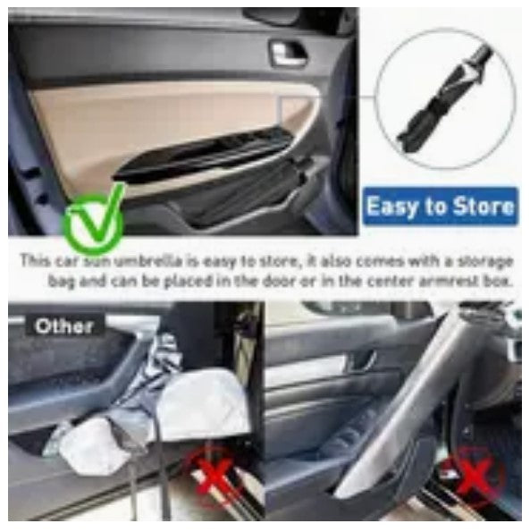 "Stay Cool on the Go: Foldable Automobile Umbrella Sunshade - Protect Your Car with Anti-Ultraviolet Front Window Shield!"