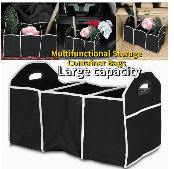 "TrunkMate Pro: Universal Foldable Car Trunk Organizer - Your Portable Waterproof Storage Solution for SUVs, Trucks, Vans, and Sedans!"