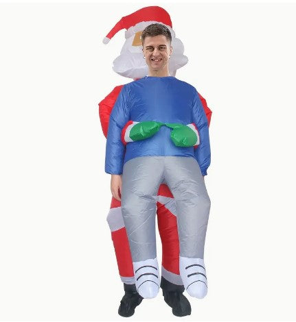 "Hug-tastic Fun: 1Pc Inflatable Santa Claus Costume for Parties, Cosplay, and Year-round Celebrations - Adult Size!"