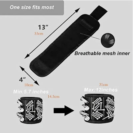 Magnetic Mastery: The Ultimate DIY Tool Wristband - Your Handy Assistant for Holding Screws, Nails, and Drilling Bits - Ideal Gift for Handymen, Men, Women, and Dad