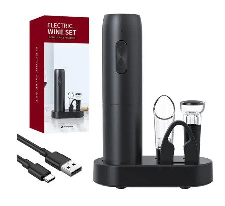 "Effortless Elegance: Rechargeable Electric Wine Bottle Opener - Automatic Corkscrew with Charging Base for Perfect Wine Moments"