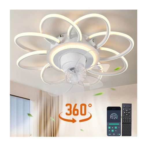 Revolutionize Your Space: 21.25-Inch Bladeless Ceiling Fan - Modern Design with Remote Control and Infinitely Dimmable Light!