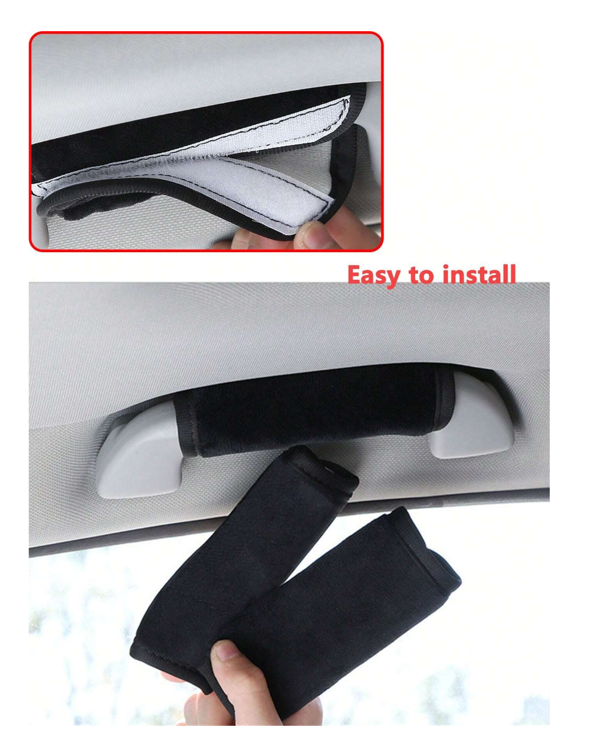 Plush Comfort for Your Drive: 2pcs/pack Short Plush Handle Gloves - Protect Your Car Interior in Style!