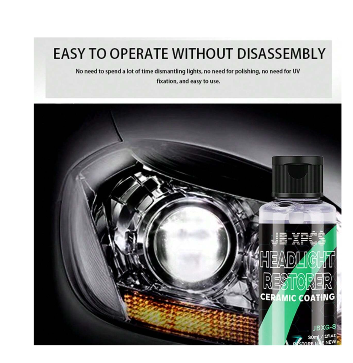 Shine Bright: Car Headlight Restoration Liquid - Say Goodbye to Yellowing!