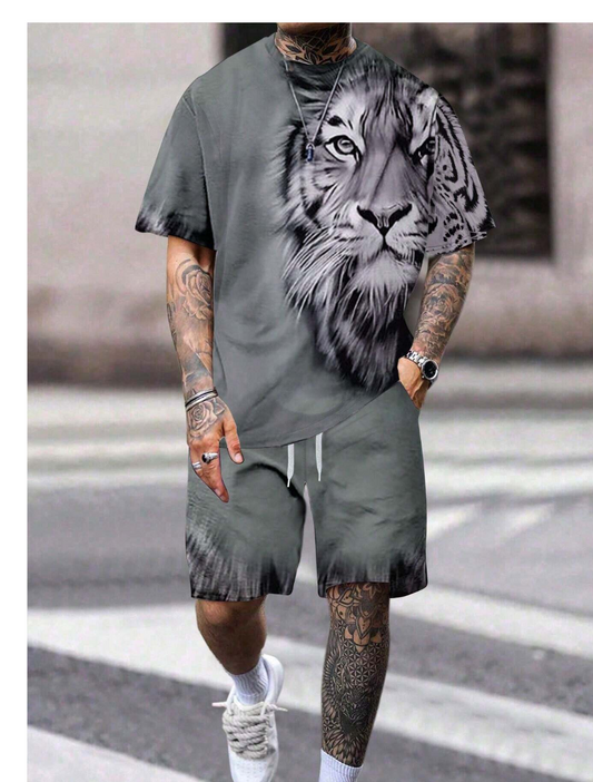 Tiger Threads: Manfinity LEGND's Fashionable Oversized T-Shirt Set for Men!