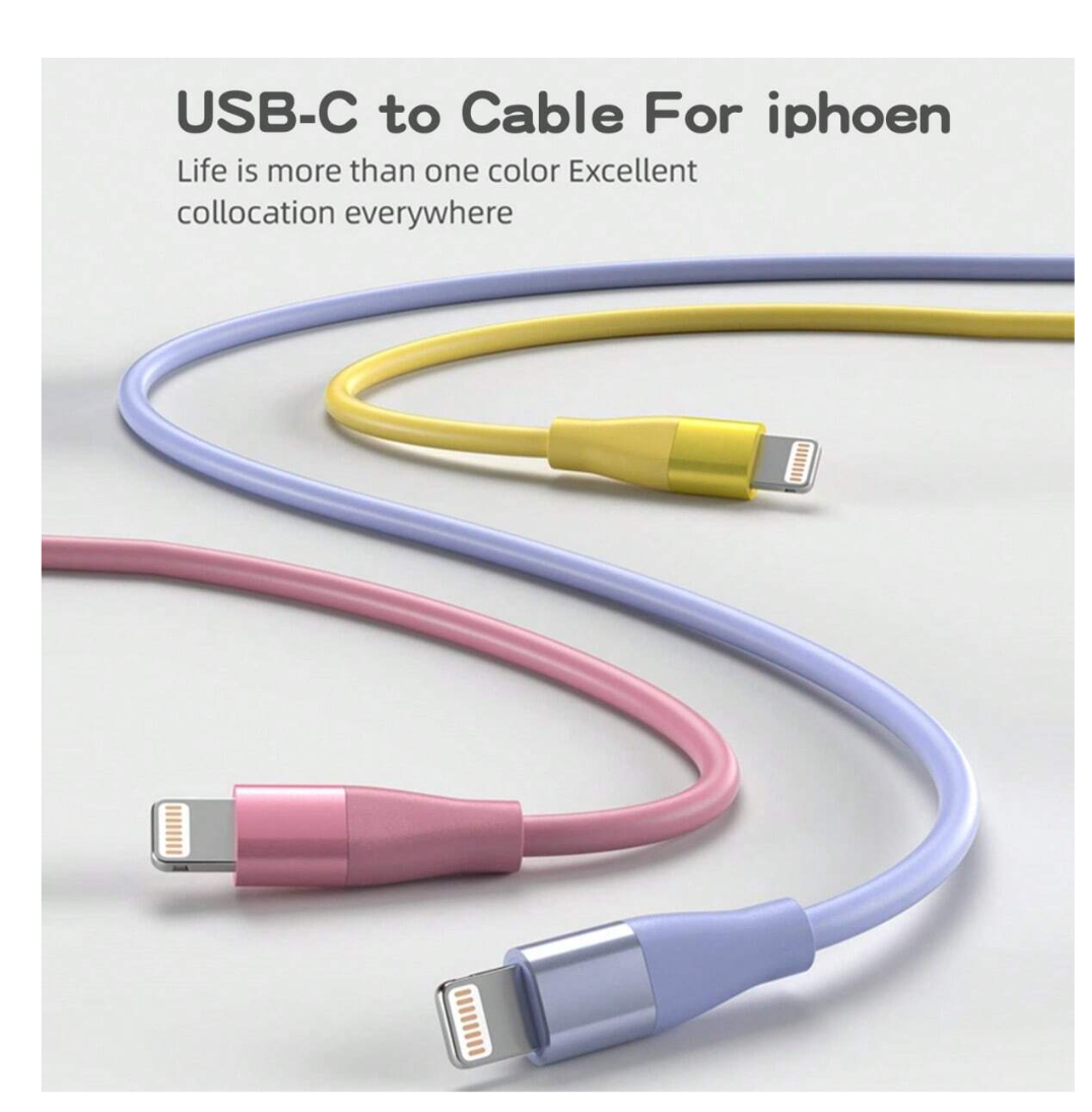 Swift Charge Elegance: 1 MFi Certified 6FT Type C to Lightning Cable – Lightning Fast Charging for iPhone 14 to SE, iPad Mini, and More in a Spectrum of Stylish Colors!