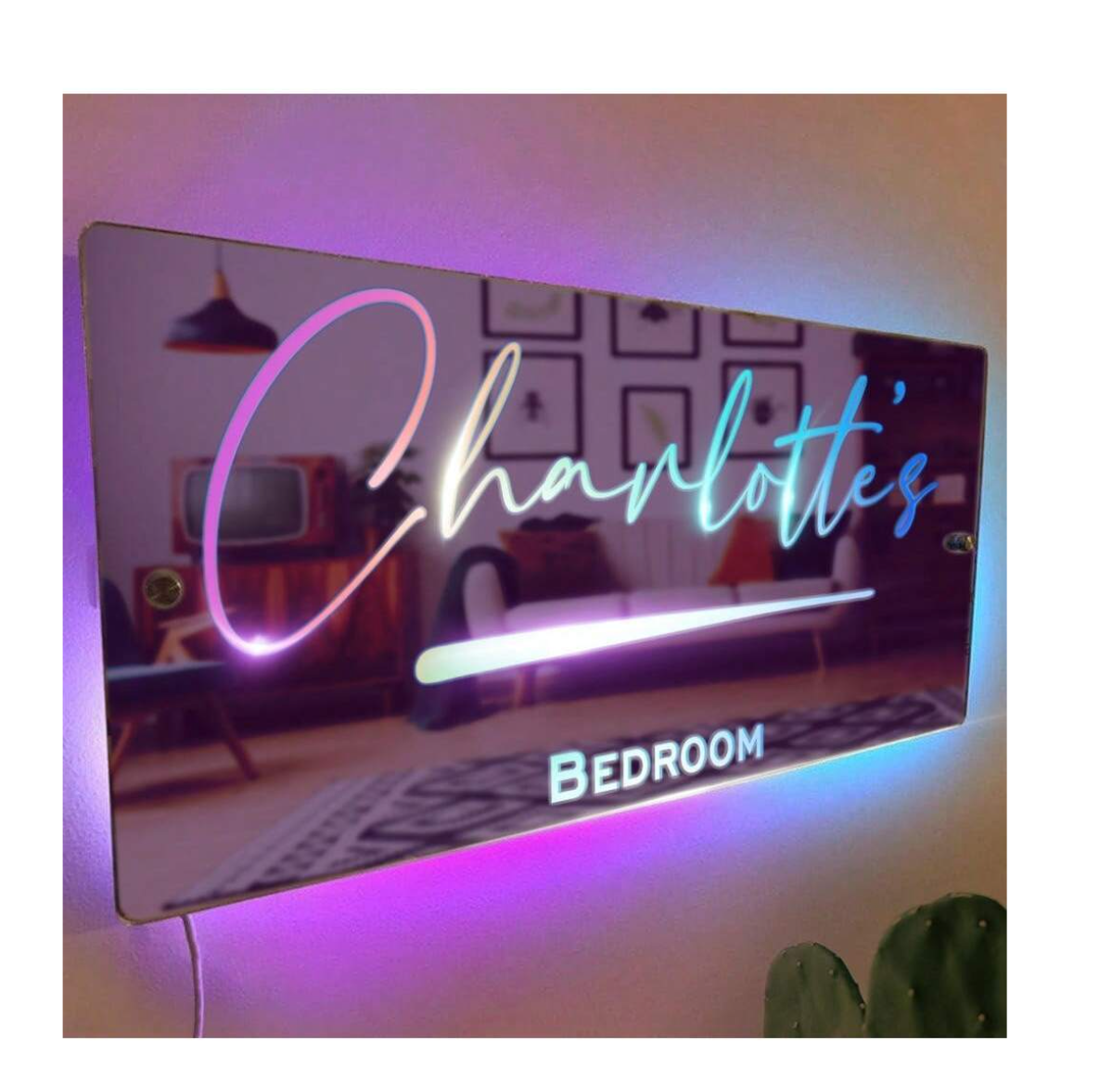 Luminous Elegance: Personalized Name LED Light Mirror - Modern Wall Decor Night Lamp for a Tailored Touch in Bedrooms and Living Rooms! 🌟✨ #CustomizedLightMagic