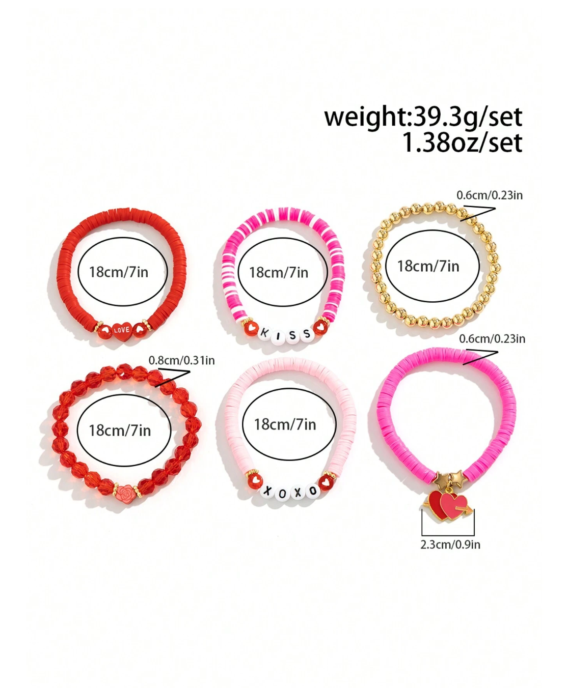 Charmingly Yours: ROMWE's 7pcs Kawaii Set - Sweet Hearts & Beaded Bliss for Daily Chic and Special Occasions!