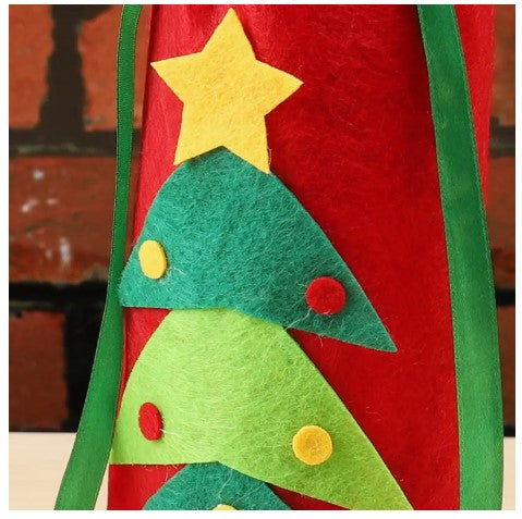 "Enchanting Christmas Touch: 3pcs Red Wine Bottle Covers - Festive Navidad Decorations, Unique Party Favors, Clearance Sale!"