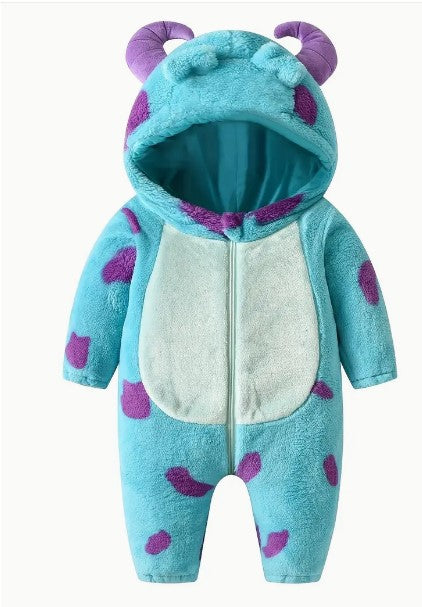 "Cute Creature Cosplay: Toddler's Little Monster Zip-Up Hooded Bodysuit"