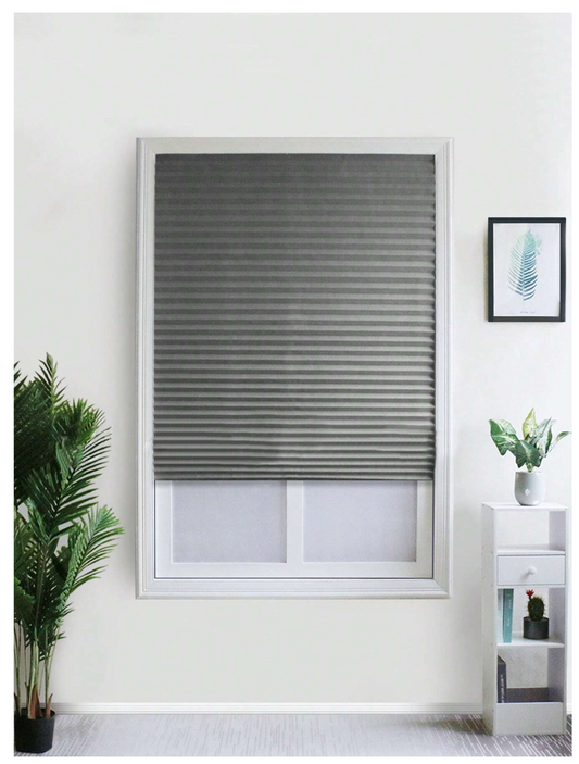 Instant Shade: Black No-Drilling Magic Tape Pleats Curtain - Effortless Room Darkening for Any Space!