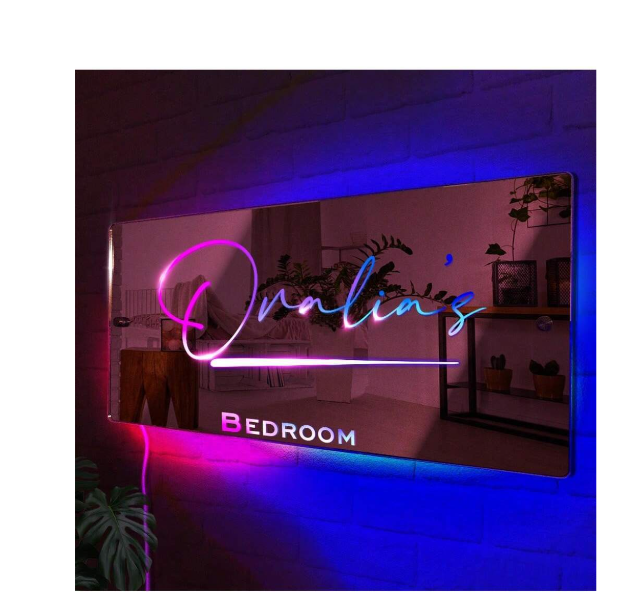 Luminous Elegance: Personalized Name LED Light Mirror - Modern Wall Decor Night Lamp for a Tailored Touch in Bedrooms and Living Rooms! 🌟✨ #CustomizedLightMagic