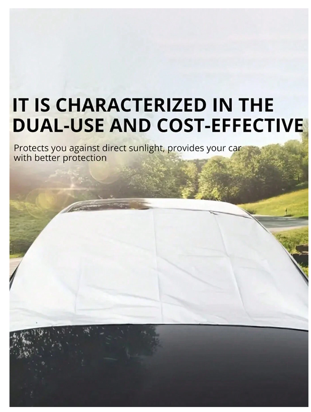 FrostGuard: Foldable Winter Car Snow Cover for Sunshade and Windshield Protection