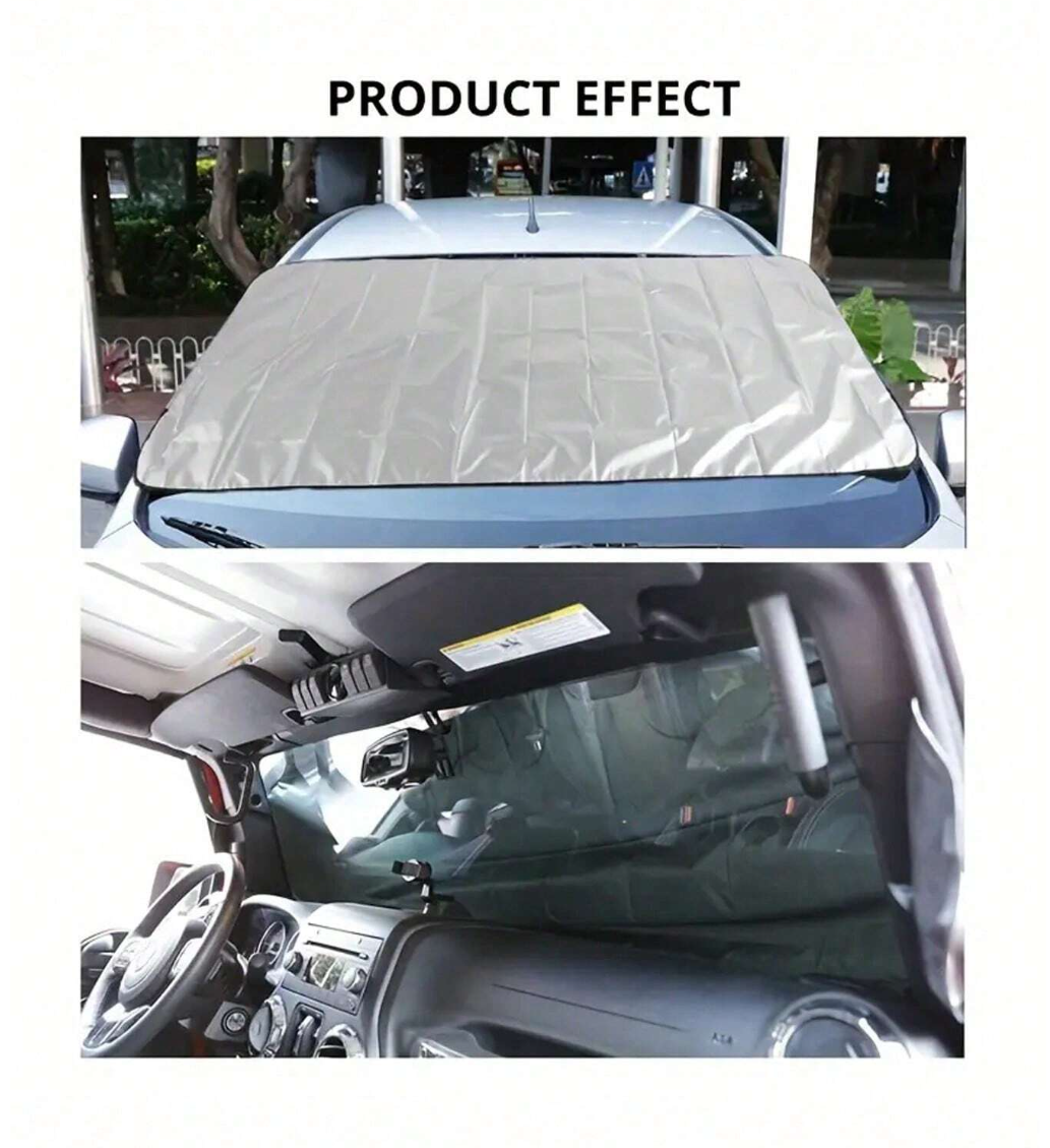 FrostGuard: Foldable Winter Car Snow Cover for Sunshade and Windshield Protection