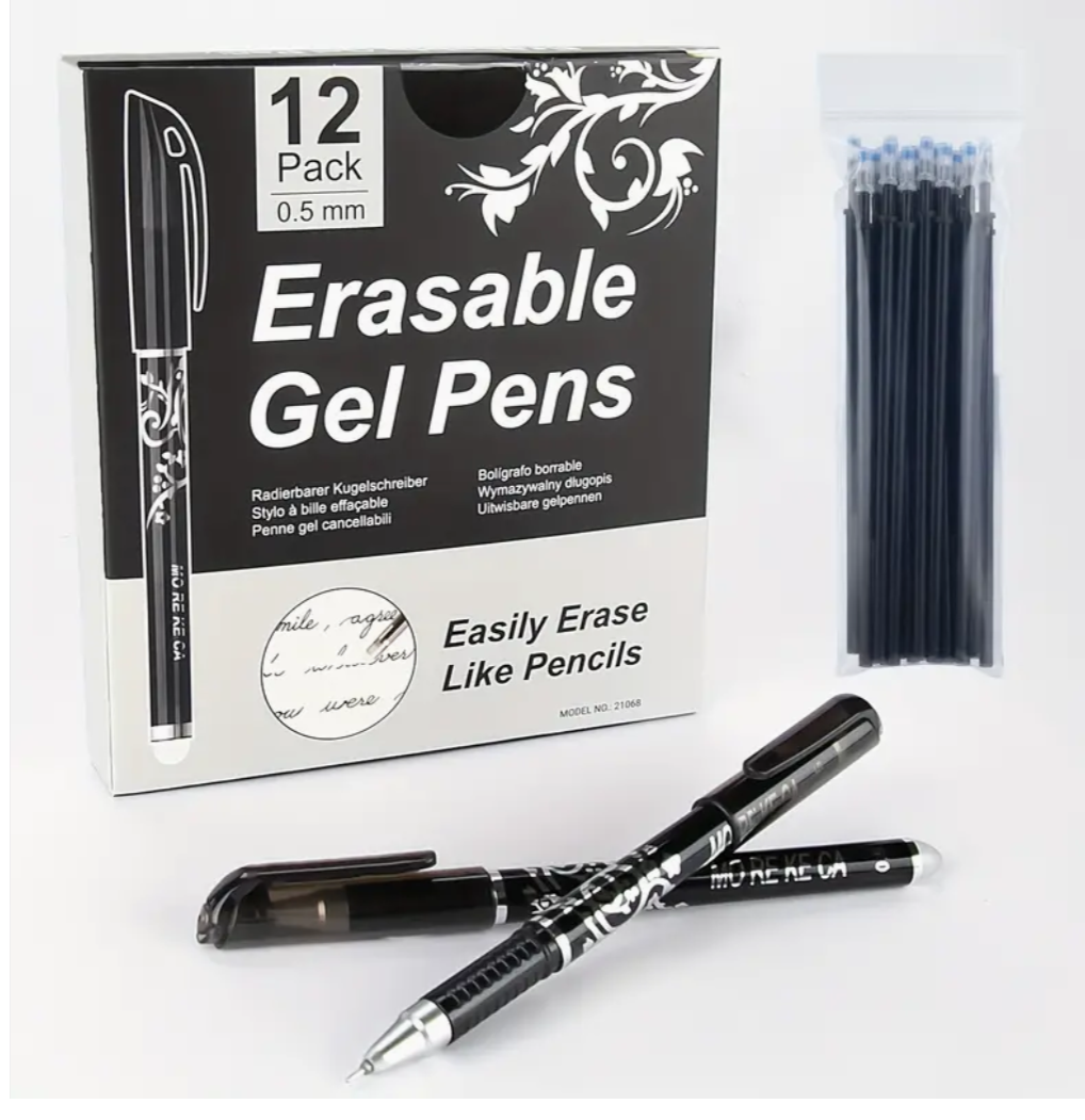 Vanishing Ink Magic: 12PCS Erasable Gel Pens & 20 Refills - Your Ultimate Writing Wizardry Set!