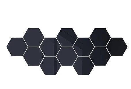 "Enhance Your Space: 12-Piece Large 126mm 3D Hexagon Mirror Wall Sticker Set for DIY Home Decor and Artistic Wall Enhancement"