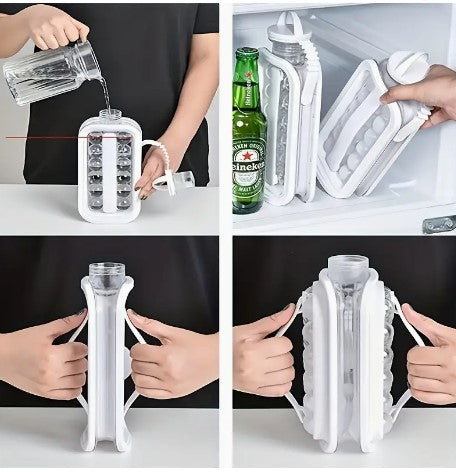 "ChillMaster: Portable Ice Ball Maker with Creative Bottle-Shaped Ice Cube Trays"