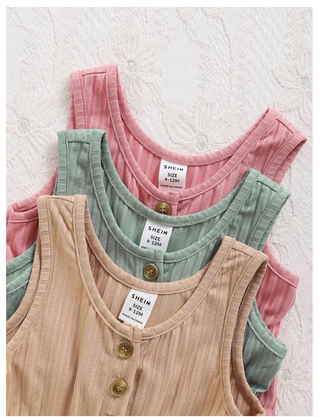 Sweet & Stylish: Baby Girl's Knitted Solid Color Tank Top Shorts 3-Piece Set for Casual Charm!