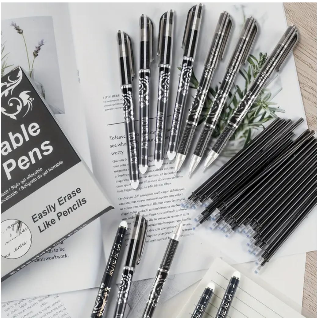 Vanishing Ink Magic: 12PCS Erasable Gel Pens & 20 Refills - Your Ultimate Writing Wizardry Set!