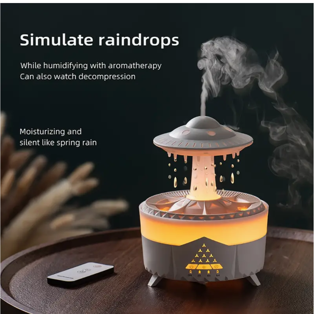 Simulated Serenity: Water Drop Humidifier with Flame Aroma Diffuser – Intelligent Volcanic Spray for a Household Oasis!
