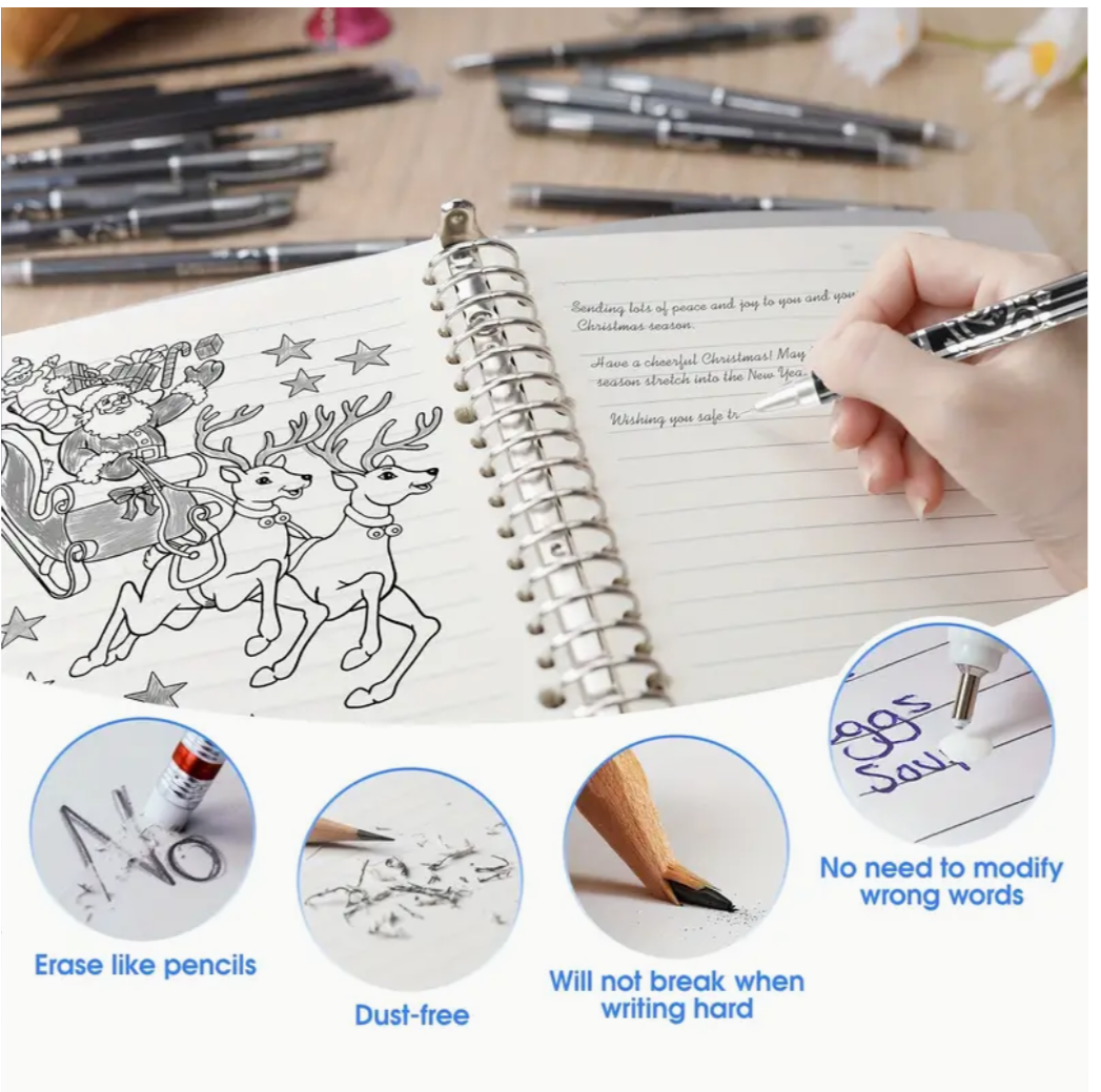 Vanishing Ink Magic: 12PCS Erasable Gel Pens & 20 Refills - Your Ultimate Writing Wizardry Set!