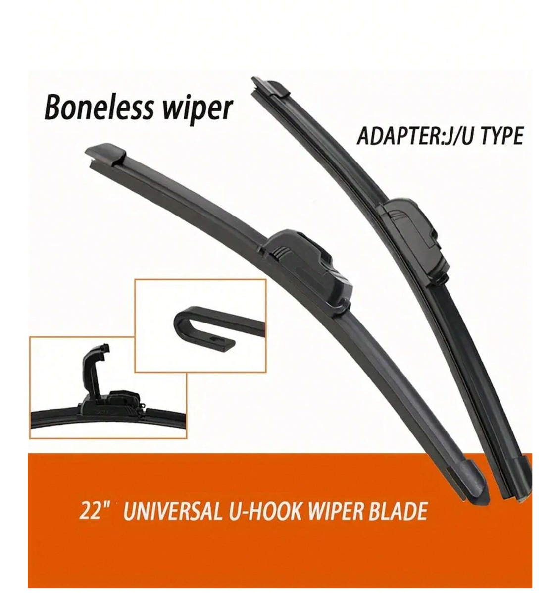 Smooth Glide: 2pcs 22" U-Type Boneless Car Wiper Strip - Effortless Auto Maintenance!