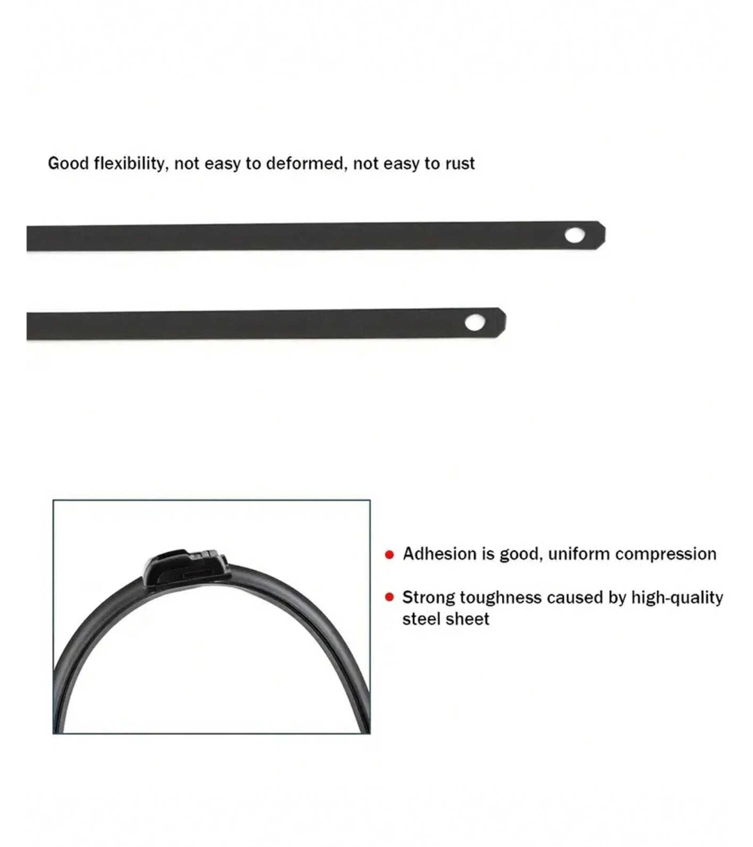 Smooth Glide: 2pcs 22" U-Type Boneless Car Wiper Strip - Effortless Auto Maintenance!