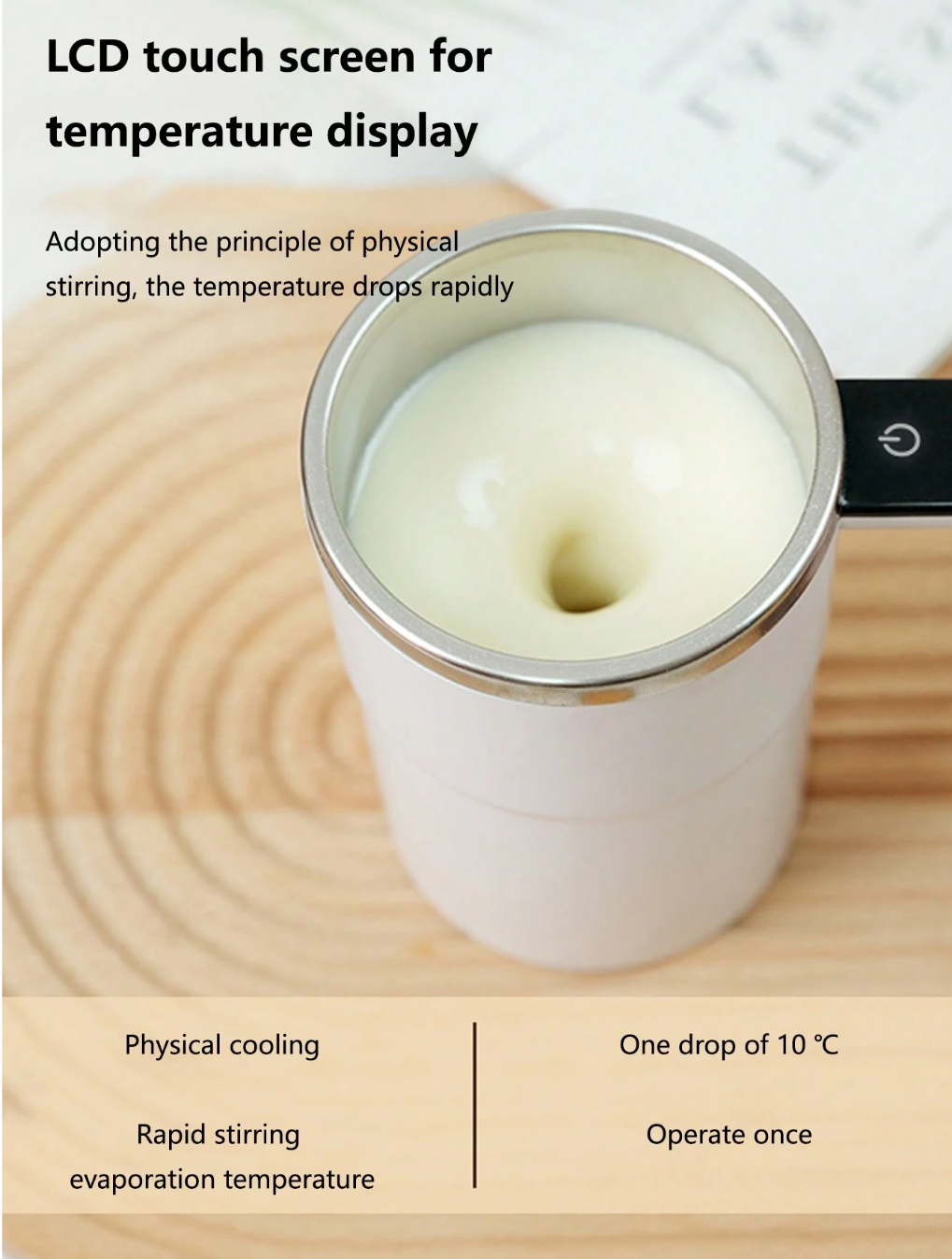 Smart Sips on the Go: Temperature-Tracking, Self-Stirring Magic in a Portable Electric Coffee Cup – Your Ultimate Fitness Companion!