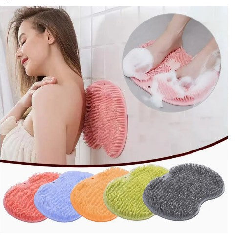 "Revitalize Your Shower: Back Wash Brush with Suckers and Body Massage Pad"