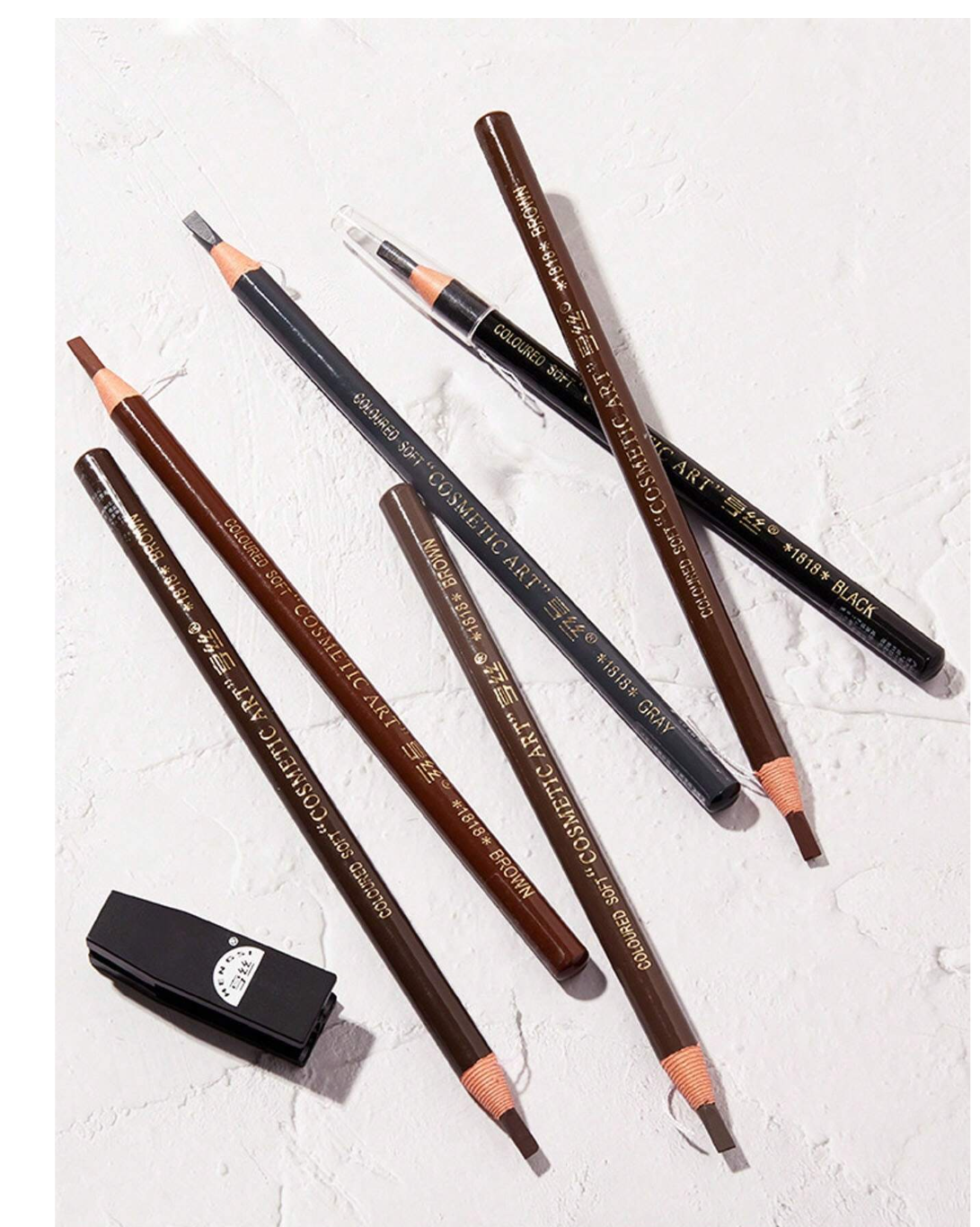 GlamGuard: 5pcs 1818 Waterproof Eyeliner & Eyebrow Pencil - Smudge-Proof Authenticity Guaranteed