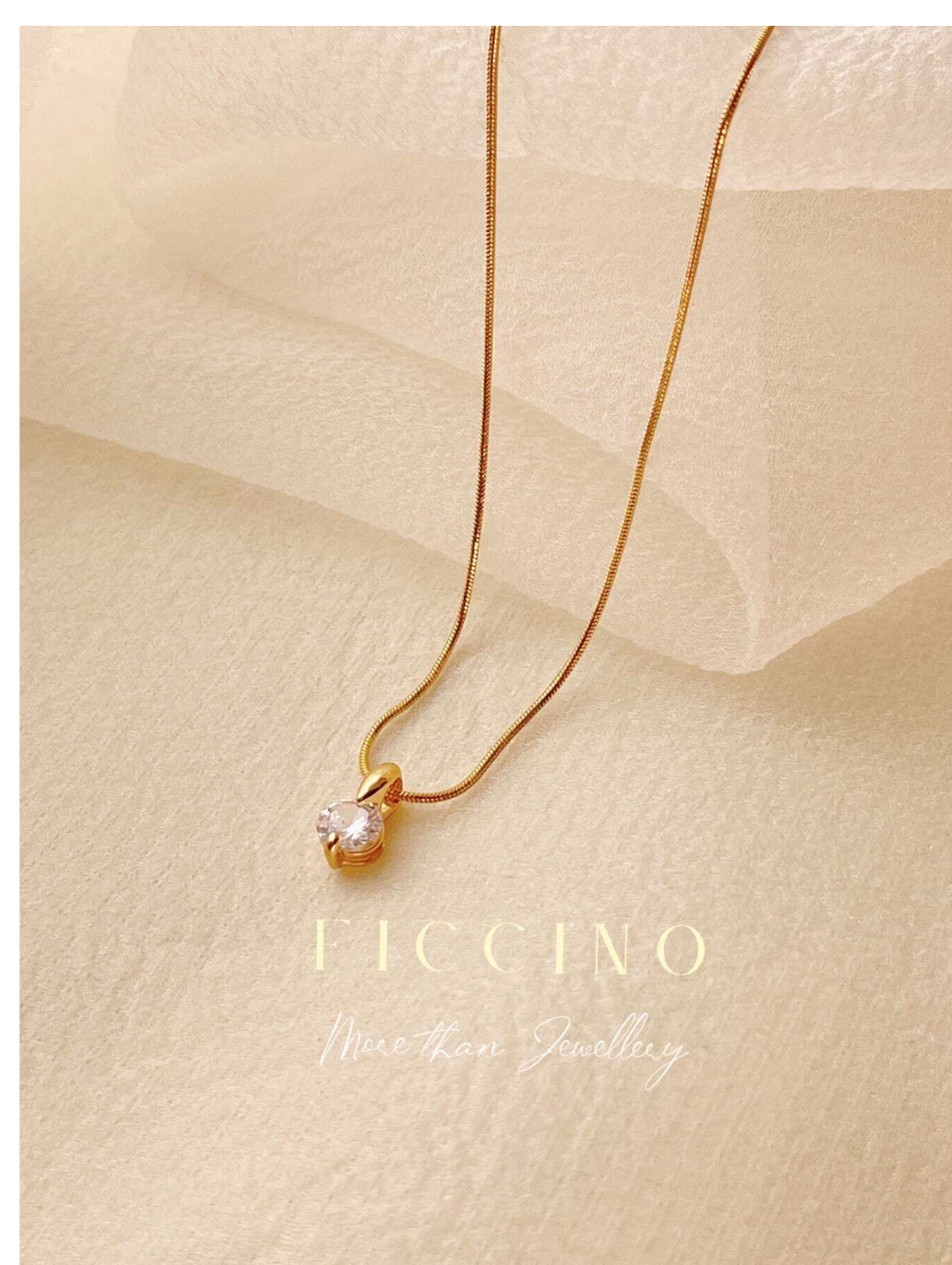 Gleaming Elegance: Classic Gold-Plated Cubic Zirconia Pendant on Titanium Snake Chain – Stylish Everyday Wear and Perfectly Boxed for Festivals and Anniversaries!