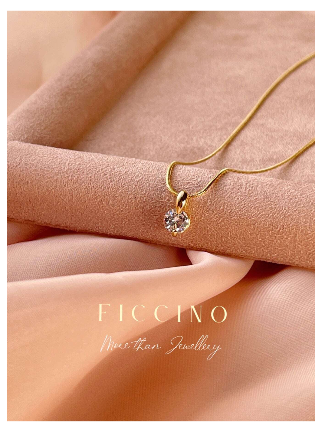 Gleaming Elegance: Classic Gold-Plated Cubic Zirconia Pendant on Titanium Snake Chain – Stylish Everyday Wear and Perfectly Boxed for Festivals and Anniversaries!