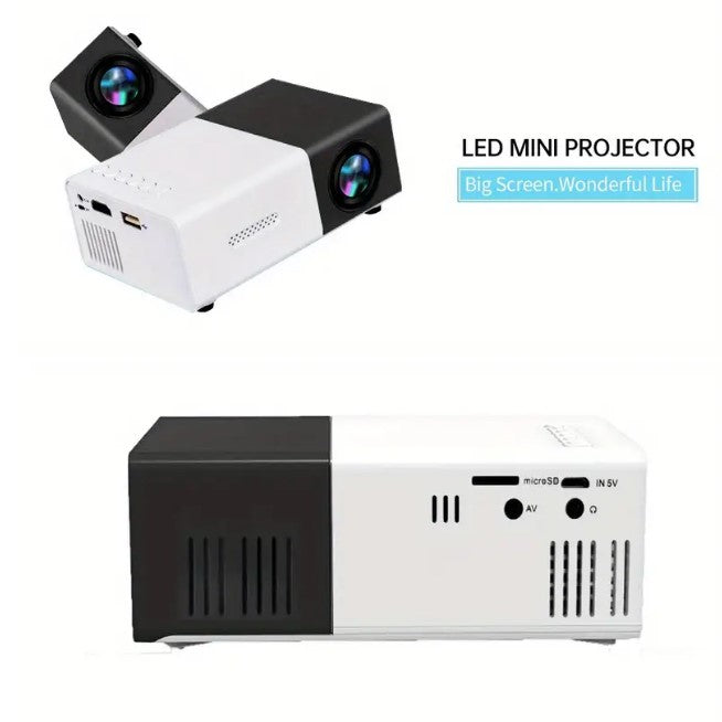 "Open-Air Cinema Bliss: Mini Portable Outdoor Movie Projector with USB Interfaces for Your Ultimate Home Theater Upgrade!"