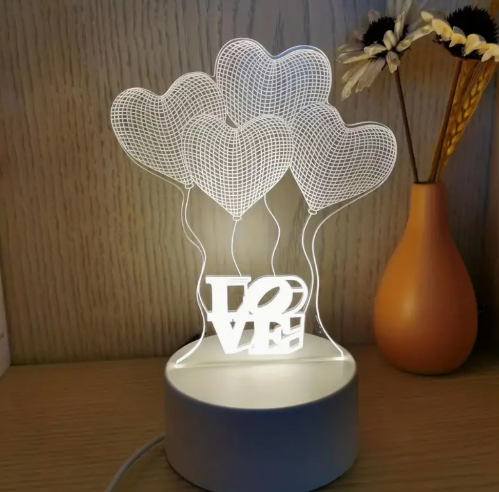 Illuminate Love: 3D Love Confession Night Light – A Perfect Bedroom Gift for Couples with USB Socket and Wire Control Switch!