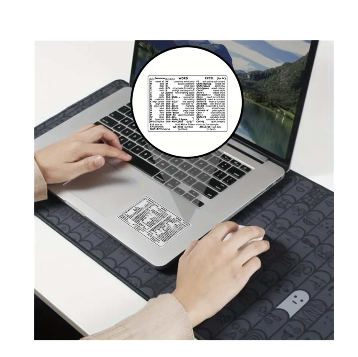 Effortless Efficiency: Master Word and Excel with our Ultimate Reference Keyboard Shortcut Sticker for Your Laptop!