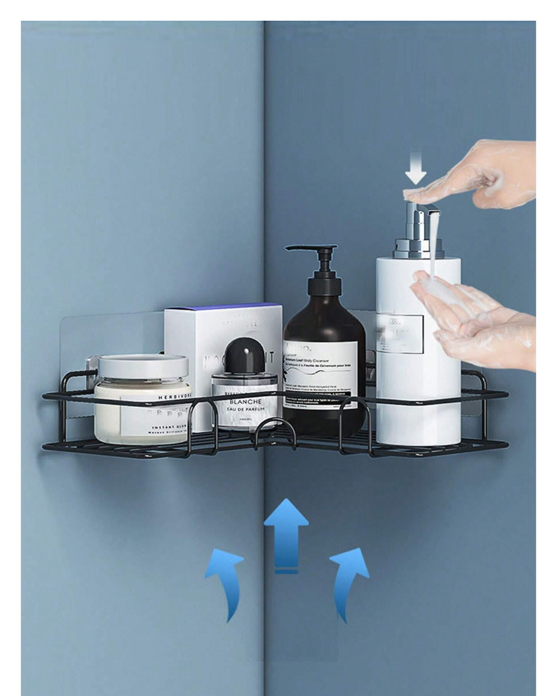 Space Saver Supreme: Transform Your Bathroom with Our Punch-Free Triangle Storage Rack