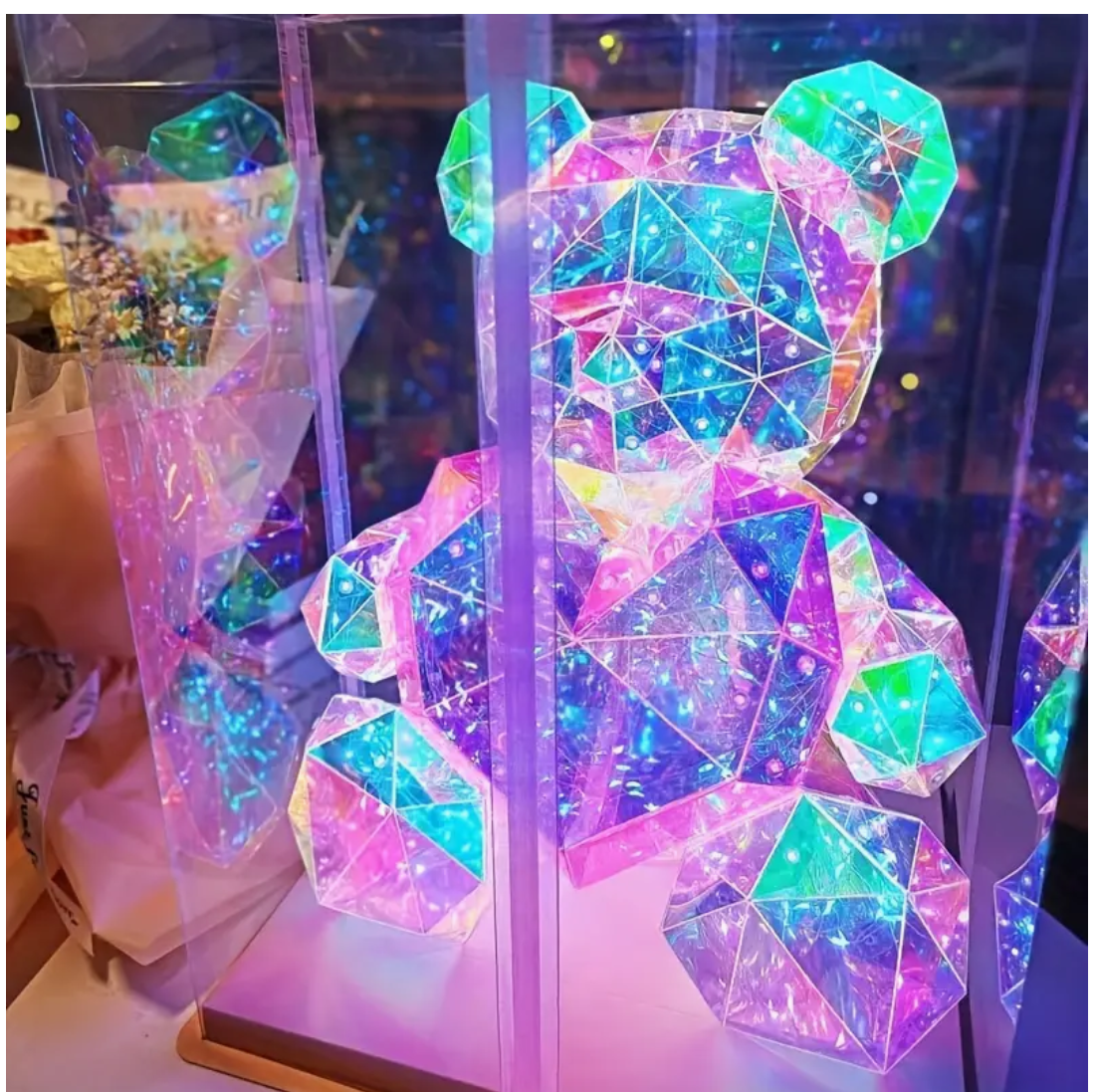Enchanting Love Glow: Valentine's Day Magic Bear Statue with Light-Up Gift Box and LED Fairy Lights – Perfect for Birthdays, Weddings, and Girlfriend Gifts!